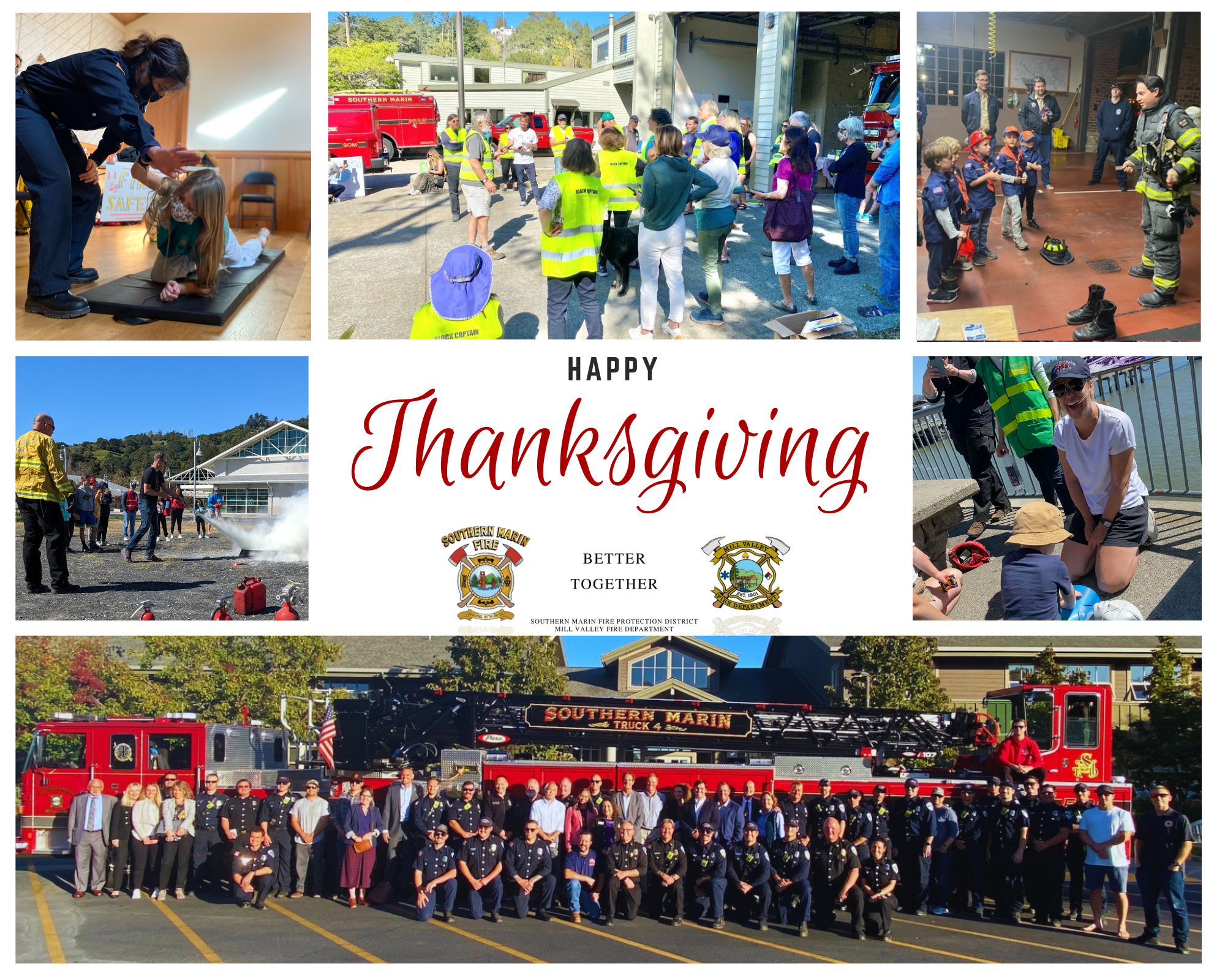 SMFD Happy Thanksgiving 2022 collage image