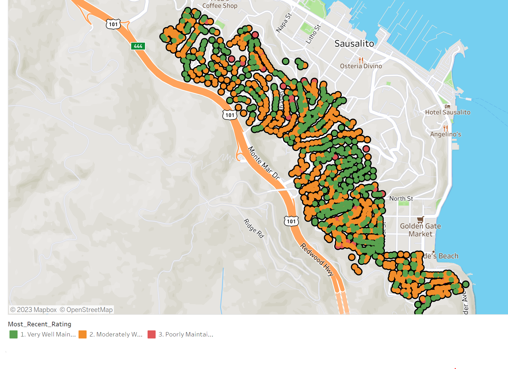 Completed Defensible Space Map in Sausalito April 2023