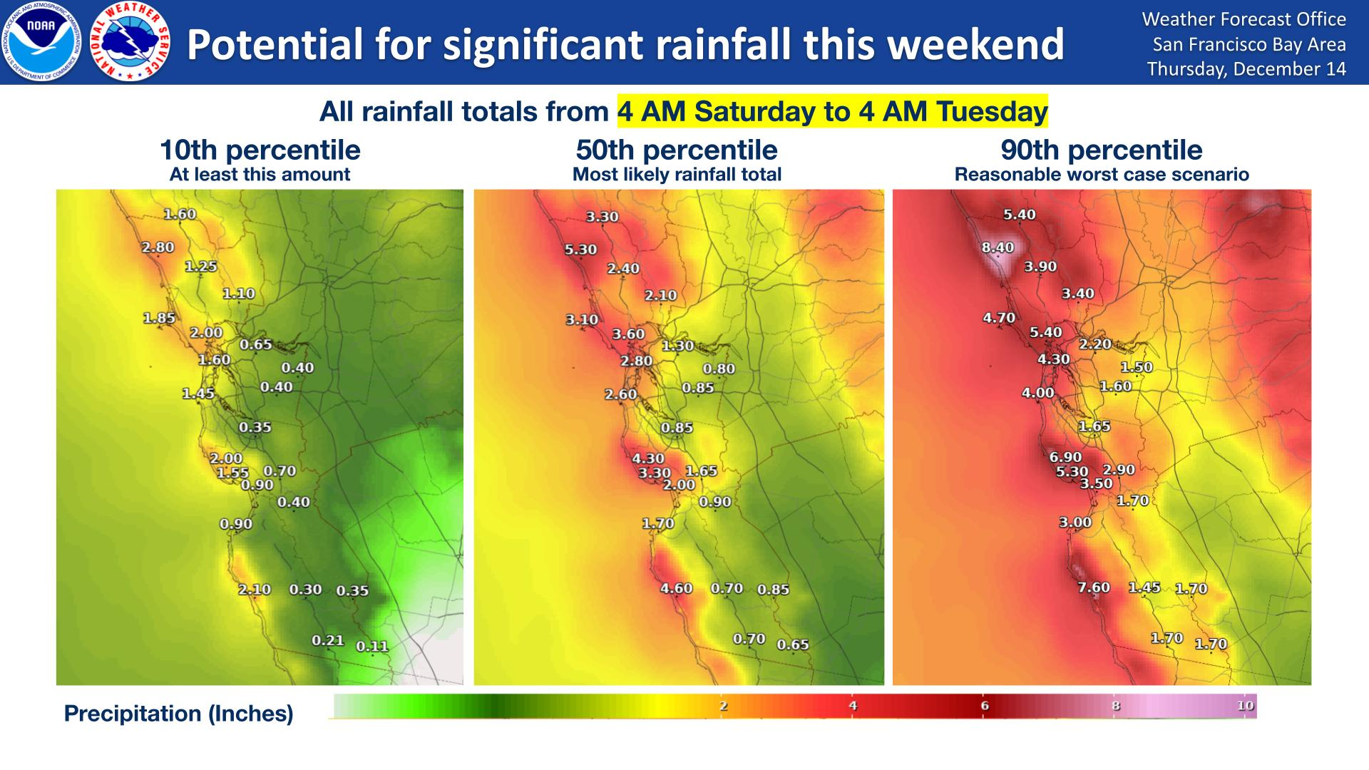 NWS Rain Forecast For 12/16-12/19, 2023 image