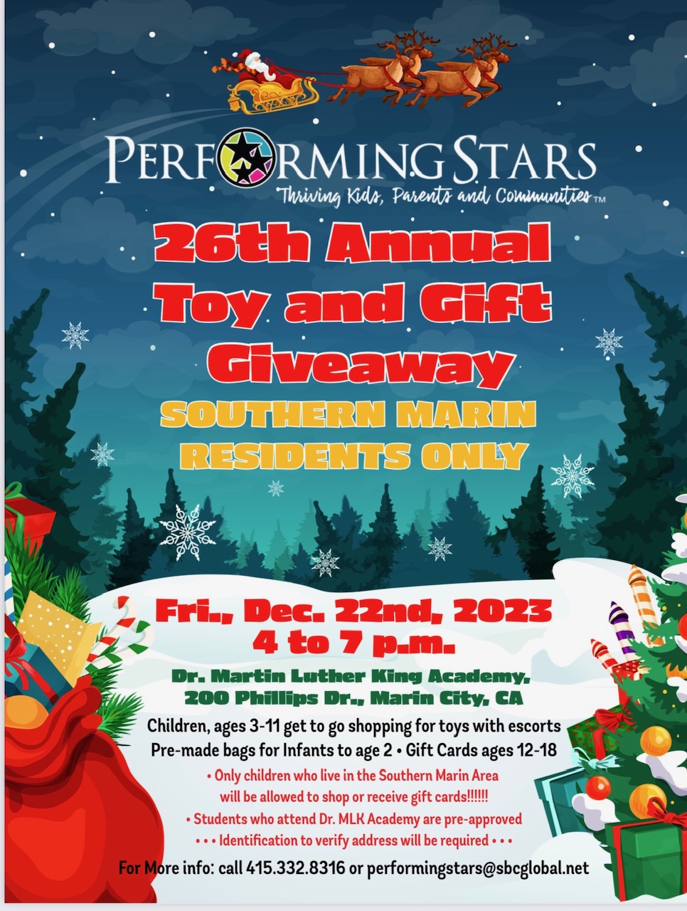 Performing Stars Toy Distribution Event 2023 flyer image