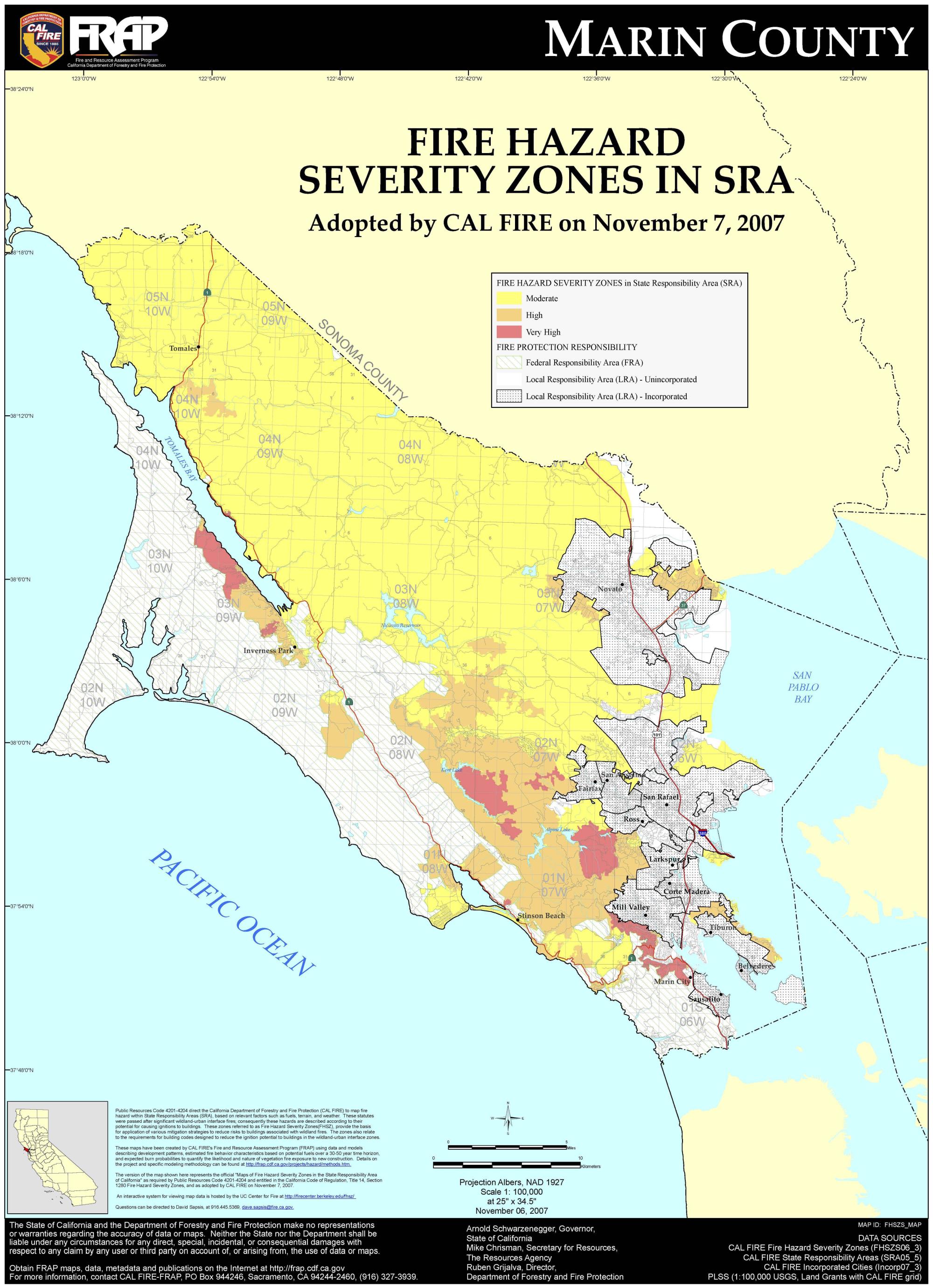 Marin County Fire Hazard Severity Zone