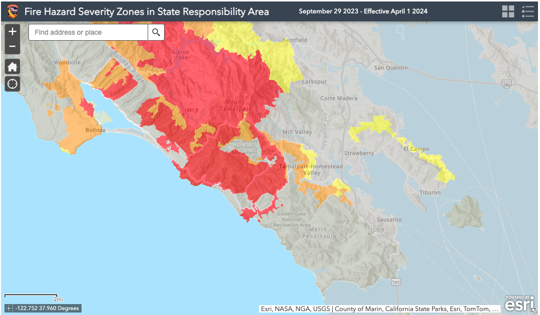 Screen Shot 2024-02-15 at 9.52.44 AM Fire Hazard Severity Zones in State Responsibility Area