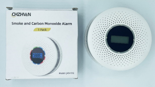 CHZHVAN brand - front image of smoke and carbon monoxide detector